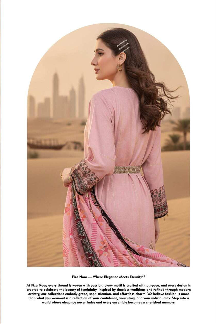 Blush pink floral printed 3-piece Pakistani lawn suit with intricate embroidery and elegant design, perfect for festive occasions.